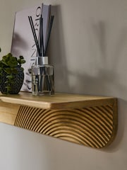 Natural Carved Wooden Wall Shelf - Image 8 of 8