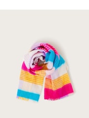 Monsoon Pink Check Blanket Scarf - Image 1 of 3