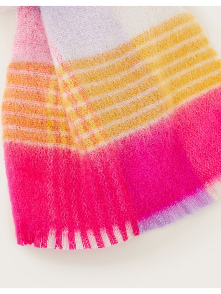 Monsoon Pink Check Blanket Scarf - Image 2 of 3