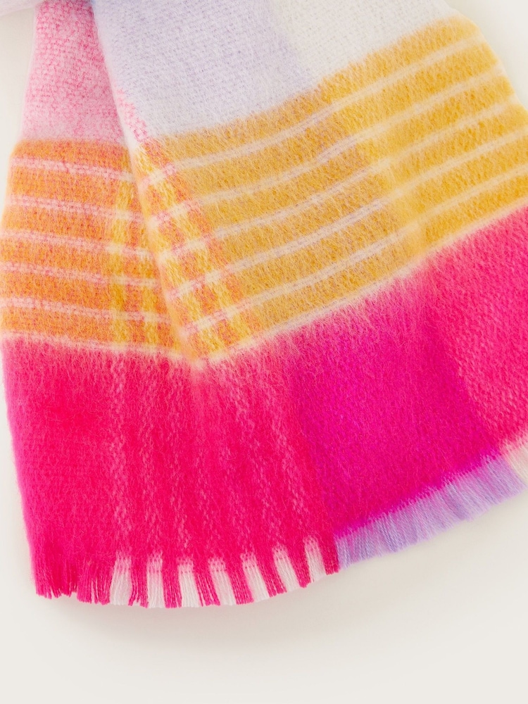 Monsoon Pink Check Blanket Scarf - Image 3 of 3