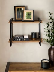Dark Bronx 2 Tier Wall Shelves - Image 1 of 5
