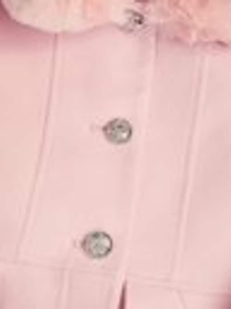 Monsoon Pink Asher Faux Fur Collar Skirt Coat - Image 2 of 2 Monsoon Pink Asher Faux Fur Collar Skirt Coat - Image 2 of 2