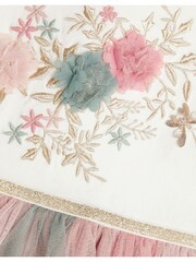 Monsoon Natural Baby Floral Tulle Long Sleeve Disco Dress - Image 3 of 3