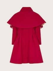 Monsoon Red Detachable Cape Collared Coat - Image 2 of 4