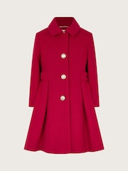 Monsoon Red Detachable Cape Collared Coat - Image 3 of 4
