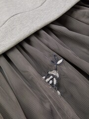 Monsoon Grey Rose Embellished 2-in-1 Sweatshirt Dress - Image 4 of 4