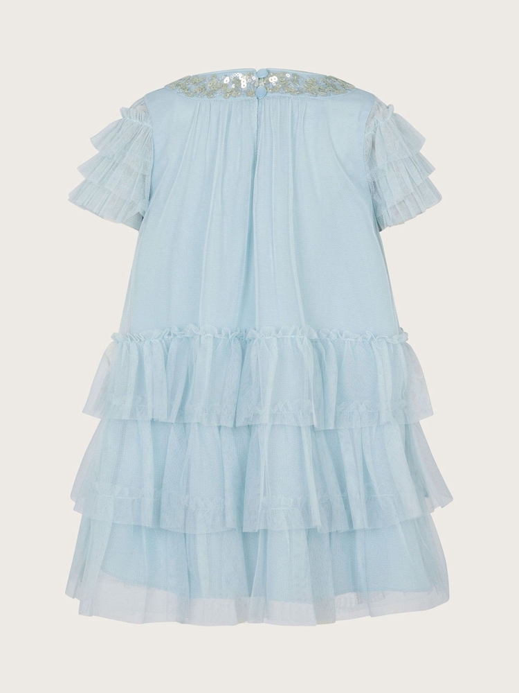 Monsoon Blue Baby Alexandra Ruffle Dress - Image 2 of 3