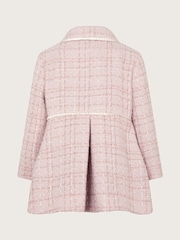 Monsoon Pink Baby Tweed Collared Coat - Image 2 of 3