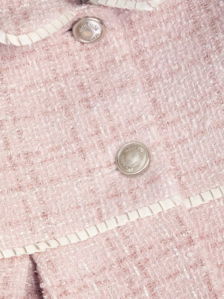 Monsoon Pink Baby Tweed Collared Coat - Image 3 of 3