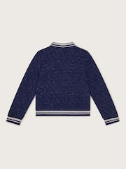 Monsoon Blue Sequin Unicorn Quilted Bomber Jacket - Image 5 of 7