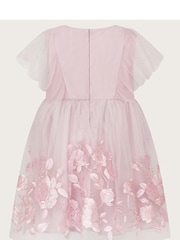 Monsoon Pink Baby Dahlia Floral Embroidered Dress - Image 2 of 3