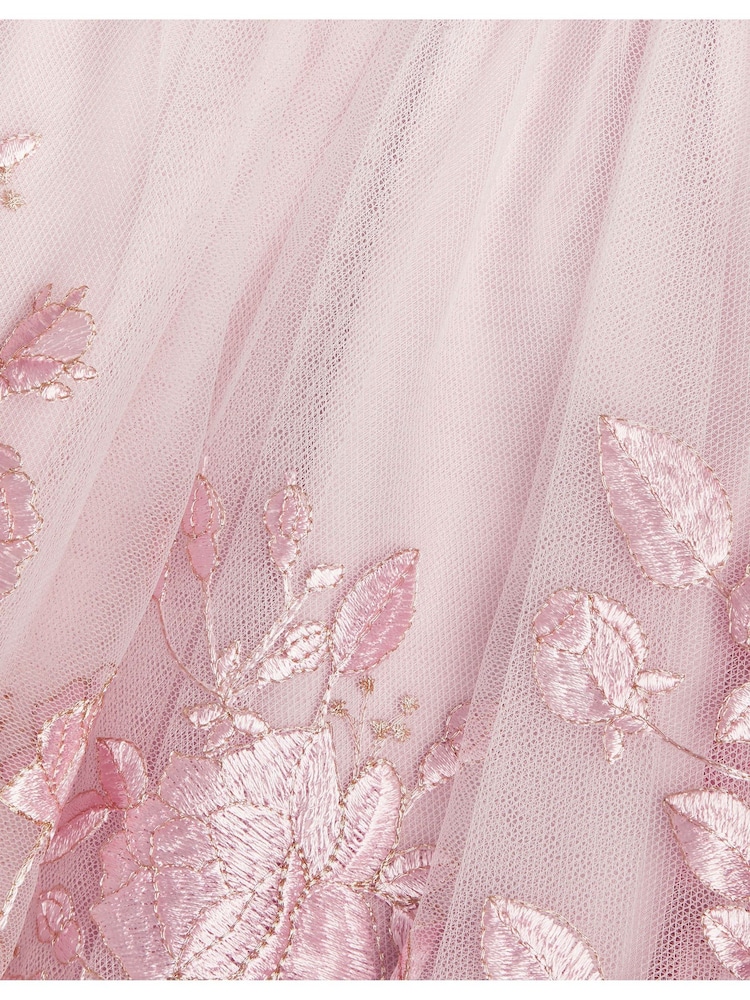 Monsoon Pink Baby Dahlia Floral Embroidered Dress - Image 3 of 3