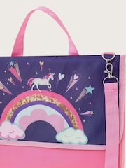 Monsoon Pink Rainbow Print Book Bag - Image 3 of 3