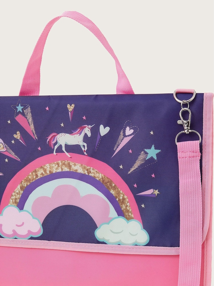 Monsoon Pink Rainbow Print Book Bag - Image 3 of 3