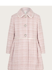 Monsoon Pink Tweed Collar Coat - Image 1 of 3