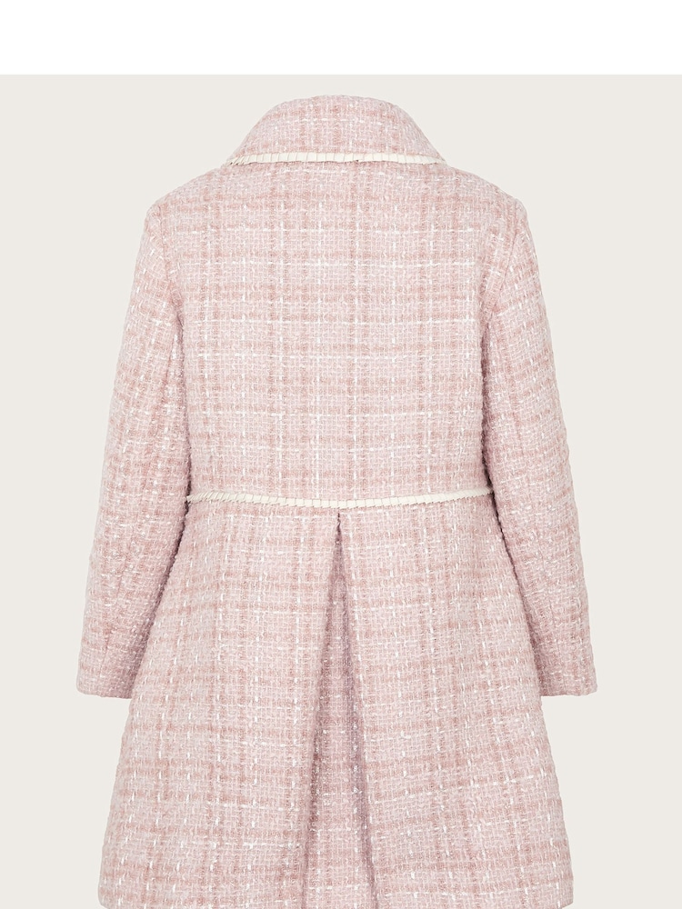 Monsoon Pink Tweed Collar Coat - Image 2 of 3