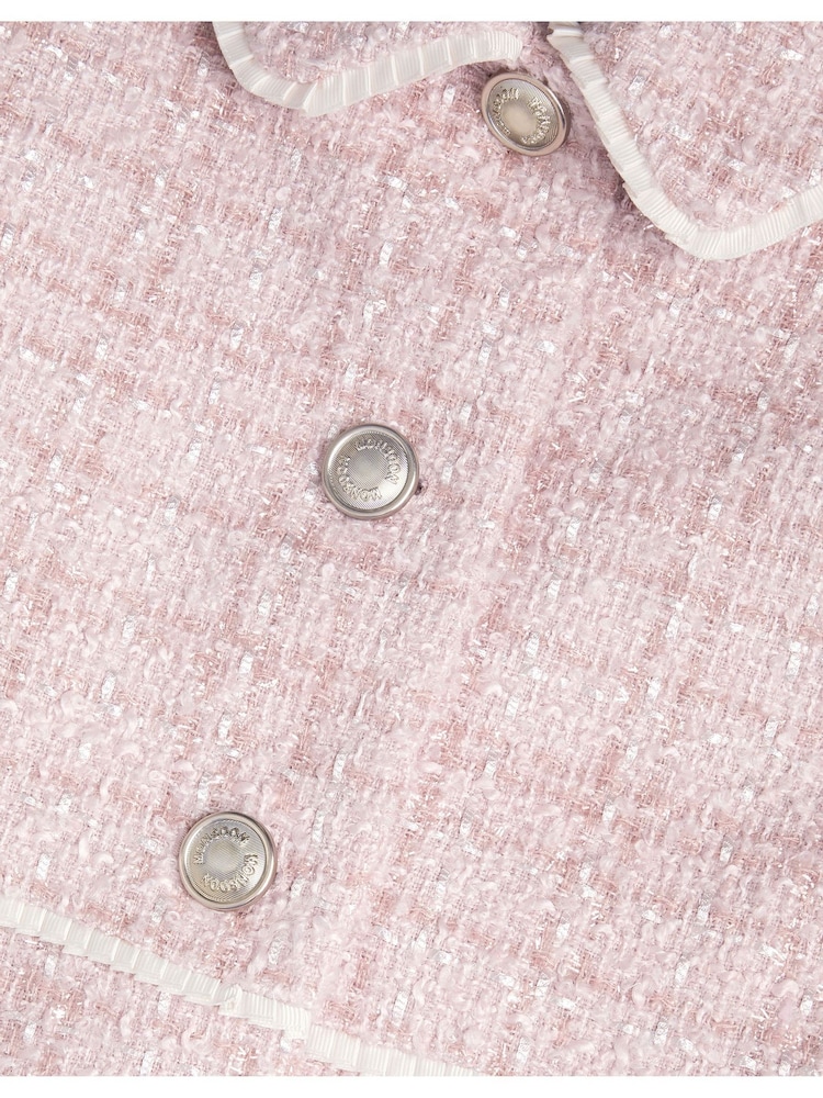 Monsoon Pink Tweed Collar Coat - Image 3 of 3