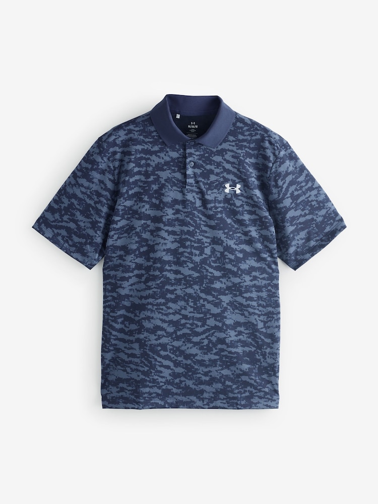 أزرق - قميص بولو مطبوع Matchplay من Under Armour - صورة 1 من 1