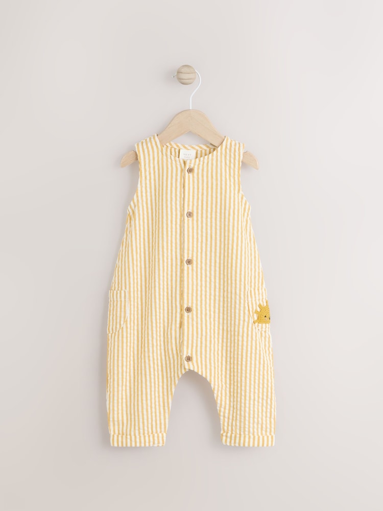 Yellow Stripe Baby Woven Romper (0mths-2yrs) - Image 5 of 10
