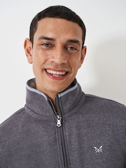 Crew Clothing Grey Light Classic Quarter Zip Sweatshirt - Image 4 of 5