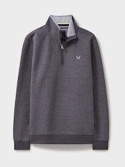 Crew Clothing Grey Light Classic Quarter Zip Sweatshirt - Image 5 of 5