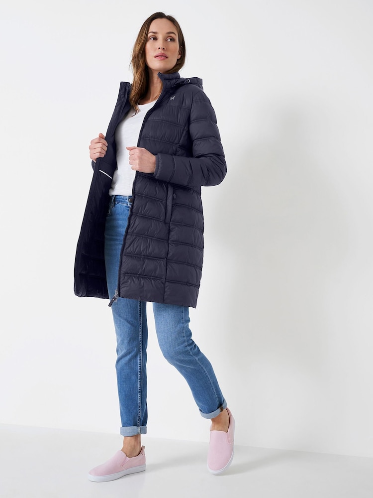 Crew Clothing Blue Lightweight Padded Coat - Image 3 of 5