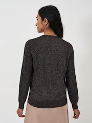 Crew Clothing Black Lula Sparkle Crew Neck Knit Jumper - Image 2 of 5