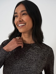 Crew Clothing Black Lula Sparkle Crew Neck Knit Jumper - Image 4 of 5