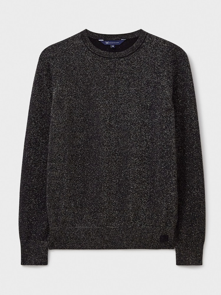 Crew Clothing Black Lula Sparkle Crew Neck Knit Jumper - Image 5 of 5