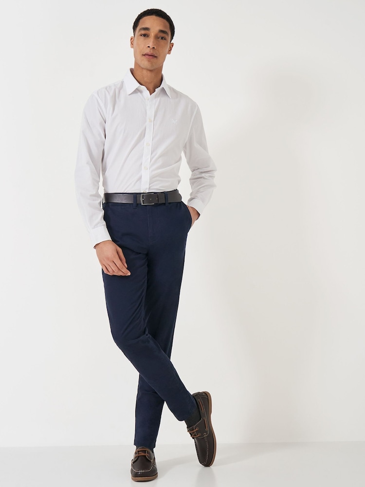 Crew Clothing Company Blue Light Slim Chinos Trousers - Image 1 of 5