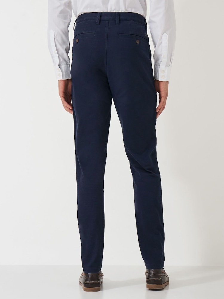 Crew Clothing Company Blue Light Slim Chinos Trousers - Image 2 of 5