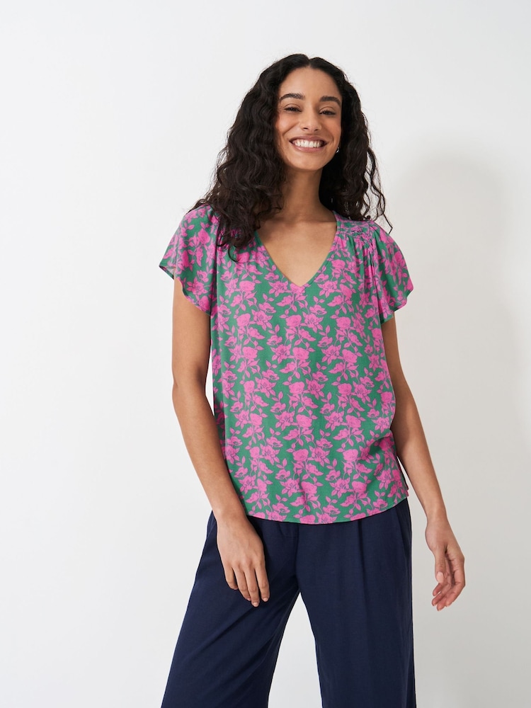 Grün - Crew Clothing Tia Frill Top - Bild 1 von 5
