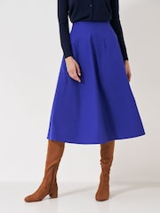 Crew Clothing Blue Dana 100% Cotton Poplin Skirt - Image 3 of 5