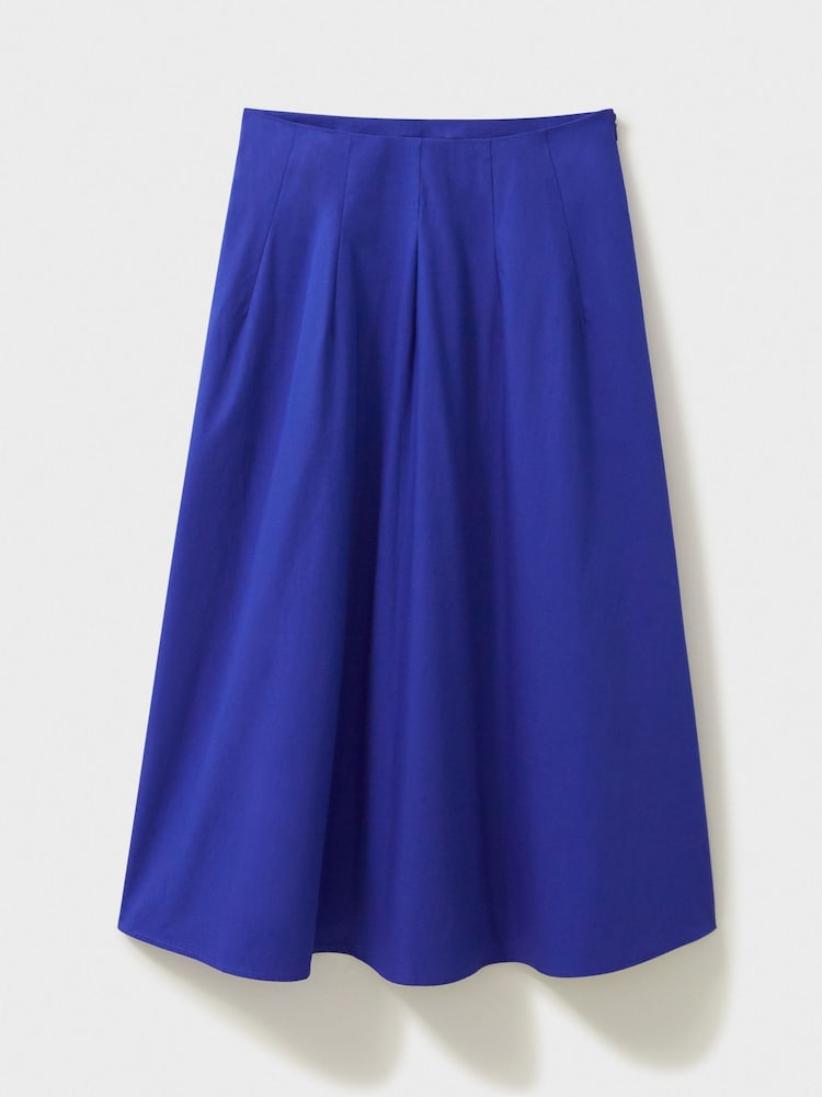 Crew Clothing Blue Dana 100% Cotton Poplin Skirt - Image 5 of 5