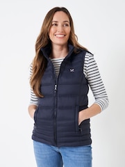 Crew Clothing Blue Lightweight Hooded Gilet - Image 1 of 5