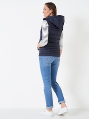 Crew Clothing Blue Lightweight Hooded Gilet - Image 2 of 5