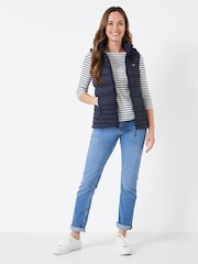Crew Clothing Blue Lightweight Hooded Gilet - Image 3 of 5
