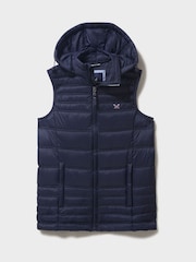 Crew Clothing Blue Lightweight Hooded Gilet - Image 5 of 5