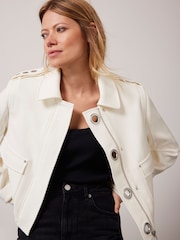 Mint Velvet Cream Eyelet Detail Jacket - Image 3 of 9