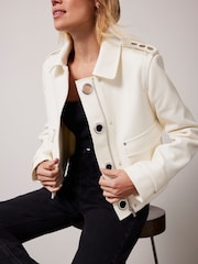 Mint Velvet Cream Eyelet Detail Jacket - Image 5 of 9