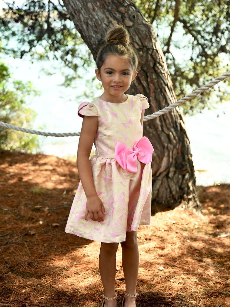 Angels Face Pink Rose Madison Metallic Flower Dress - Image 1 of 3 Angels Face Pink Rose Madison Metallic Flower Dress - Image 1 of 3