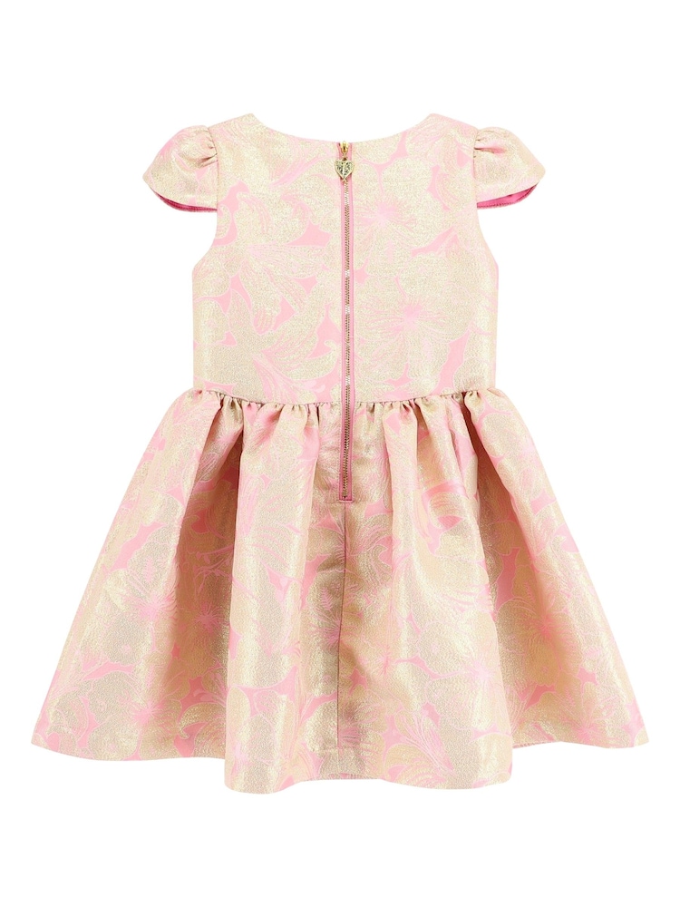 Angels Face Pink Rose Madison Metallic Flower Dress - Image 3 of 3 Angels Face Pink Rose Madison Metallic Flower Dress - Image 3 of 3