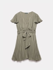 Mint Velvet Green Dark Wrap Mini Dress - Image 5 of 7