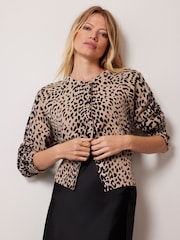 Mint Velvet Cream Leopard Print Cardigan - Image 5 of 8