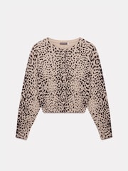 Mint Velvet Cream Leopard Print Cardigan - Image 7 of 8
