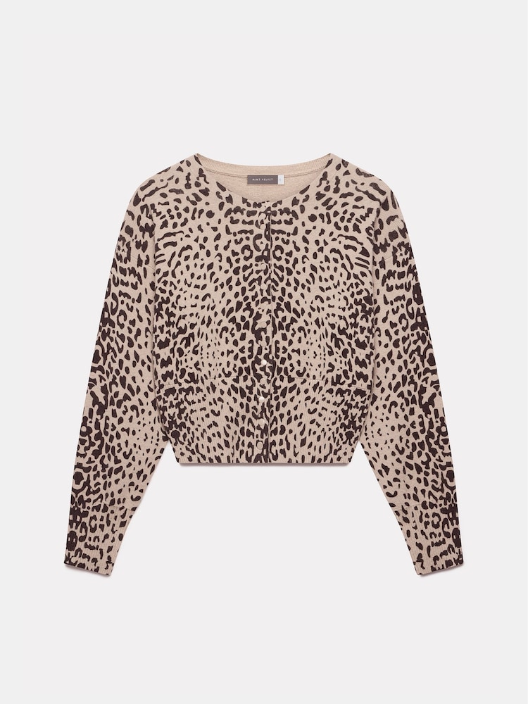 Mint Velvet Cream Leopard Print Cardigan - Image 7 of 8