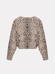Mint Velvet Cream Leopard Print Cardigan - Image 8 of 8