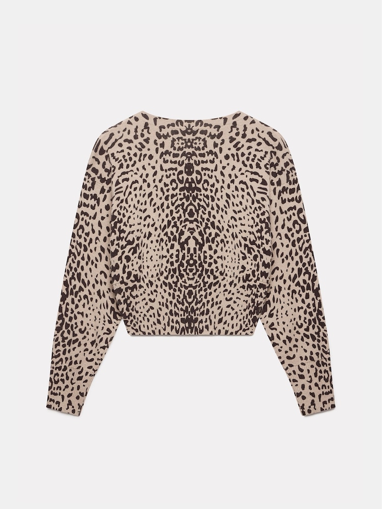 Mint Velvet Cream Leopard Print Cardigan - Image 8 of 8