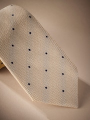 Neutral Brown/Navy Blue Signature Made In Italy Polka Dot Tie - Image 2 of 4
