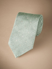 Sage Green/Neutral Brown Signature Made In Italy Polka Dot Tie - Image 1 of 4